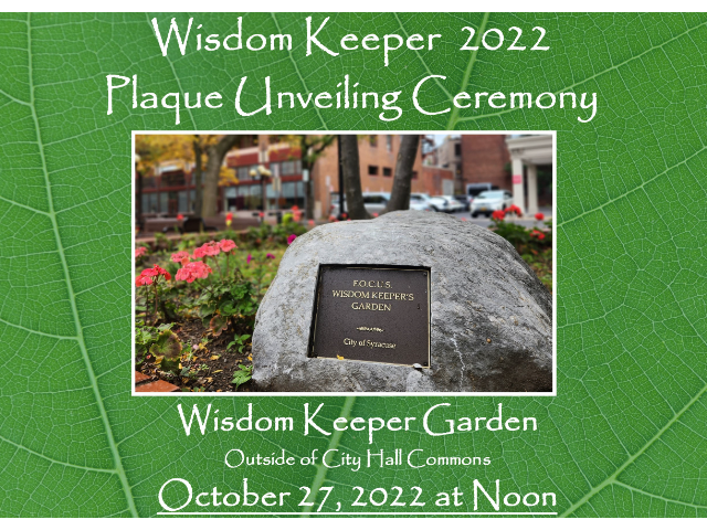 Wisdom Keeper Plaque Unveiling Ceremony | Downtown Committee of Syracuse